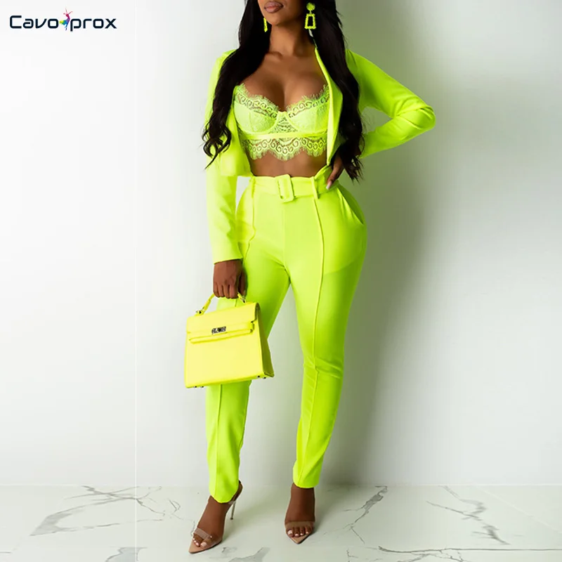 Женский комплект из двух предметов блейзер с длинным рукавом короткий стиль и