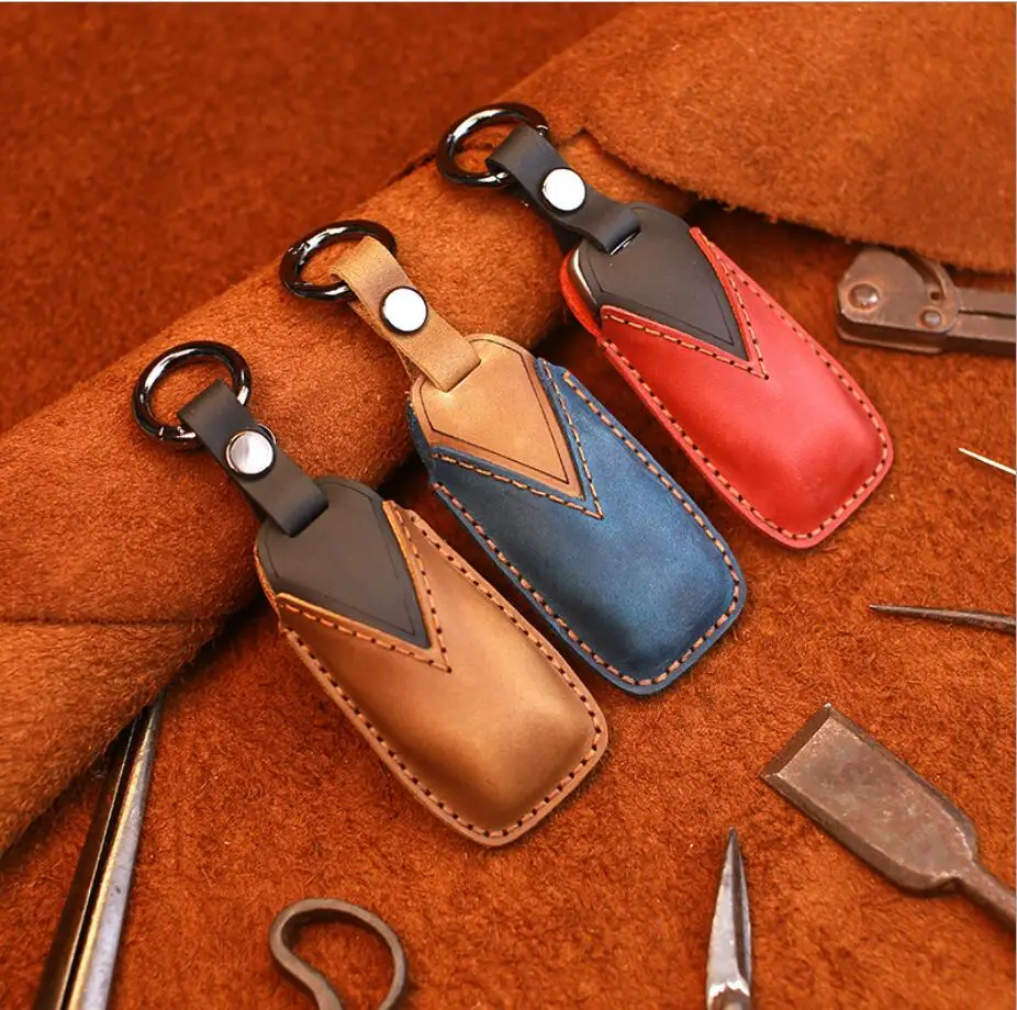 Автомобильный 4D чехол для ключей из натуральной кожи чехол-держатель Ford Explorer Mondeo