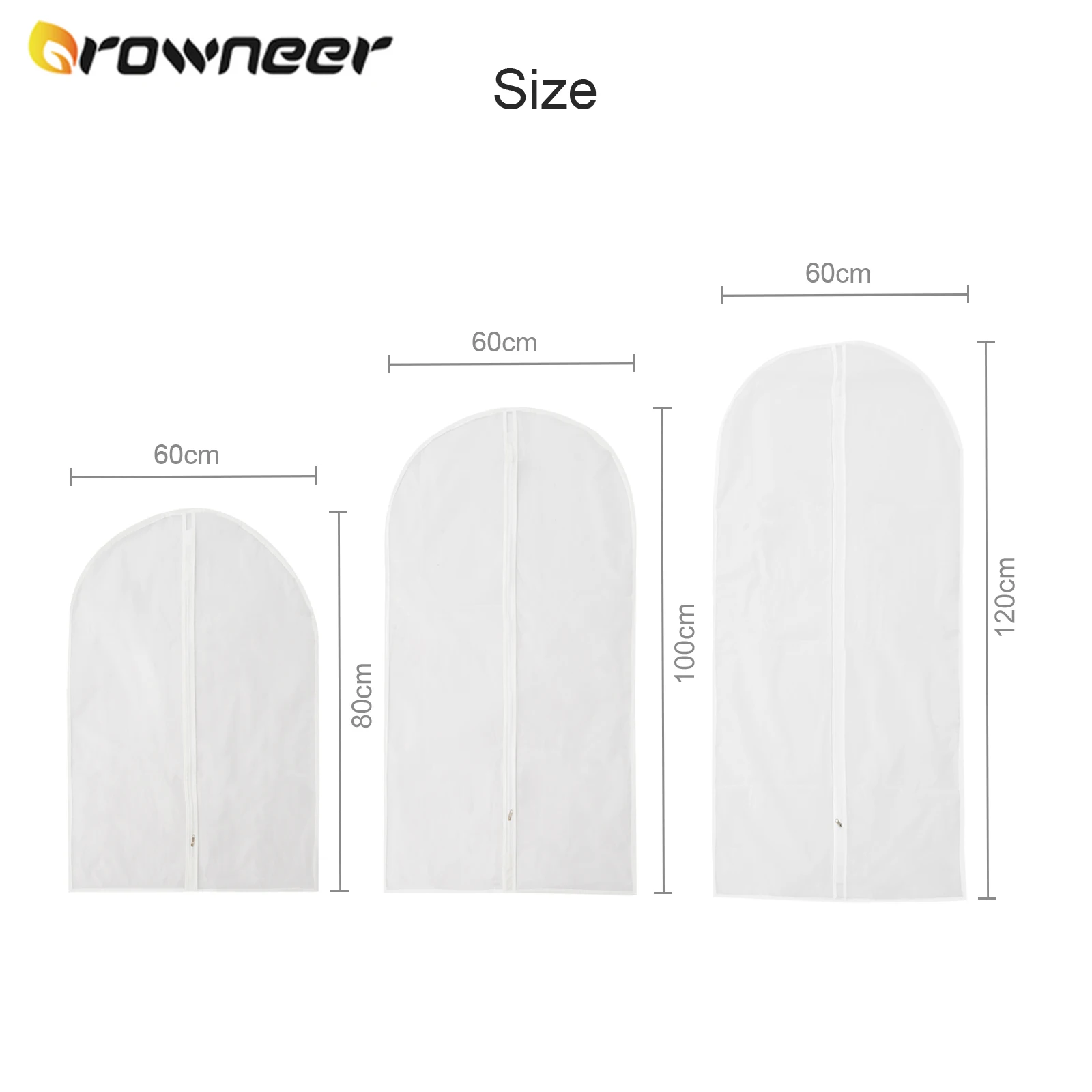 

5PCs Dustproof Clothing Covers Transparent Coat Protector Wardrobe Anti-low Temperature Foldable Suit Hanging Garment Bag