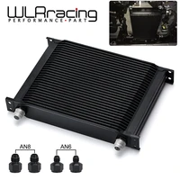 30 row universal british type aluminum engine transmission oil cooler with 10an female to 8an 6an male fitting adapter wlr7030