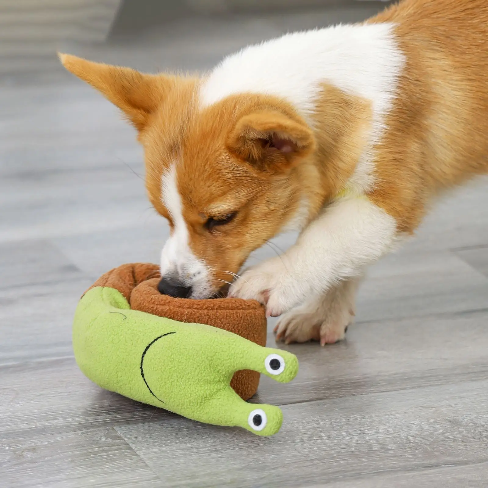 

Pet Stuffed Toy Snail Shape Dog Treats Dispensing Sniffling Toy Dog Nosework Training Toy
