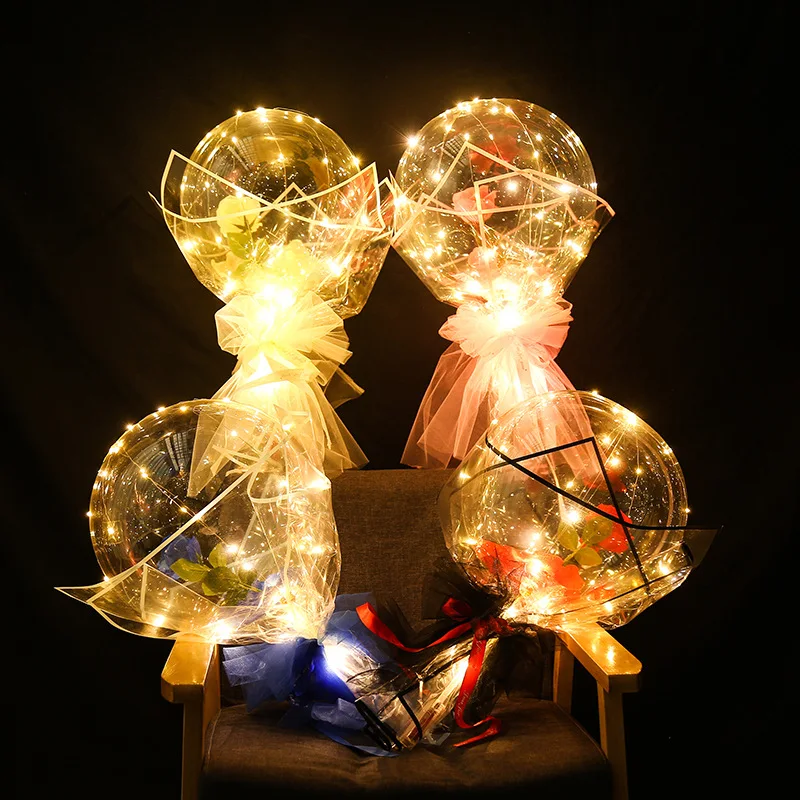 

Led Light Rose Balloons Birthday Valentine's Day Gift New Year Wedding Decoration Christmas Balls Bride Led Balloon Rose Bouquet