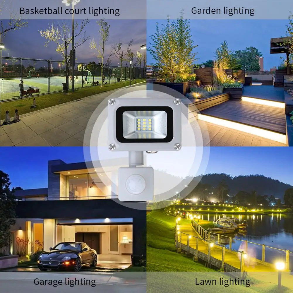 

10W 12 LED Flood Light Floodlight Motion Sensor Outdoor Street Lighting Color Temperature 6000k/3000kworking Life 50000h
