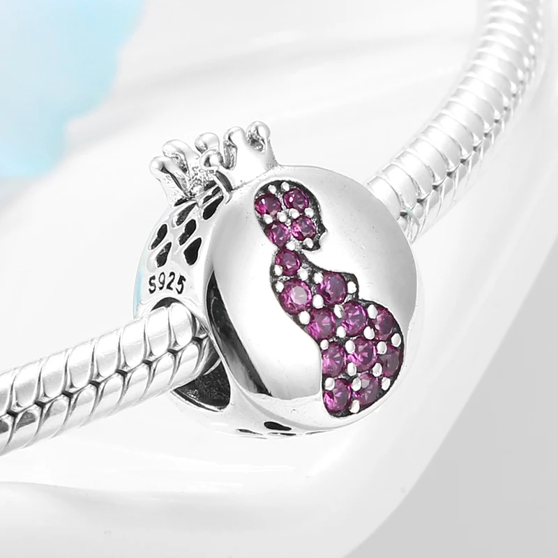 Высокое качество круглые шармы DIY серебряные бусины 925 пробы Fit Pandora серебряный браслет браслеты ювелирные изделия - Цвет: PC0336