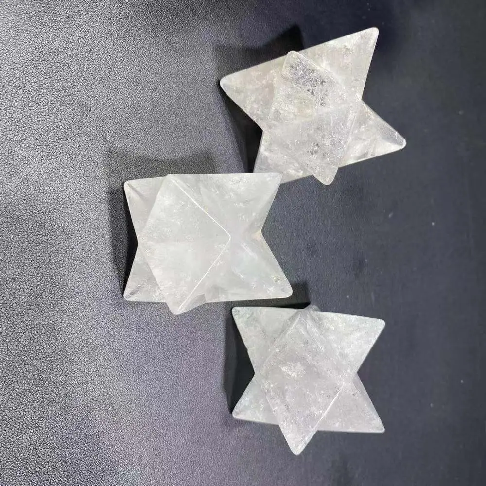 

Natural crystal stone white quartz merkaba for decoration