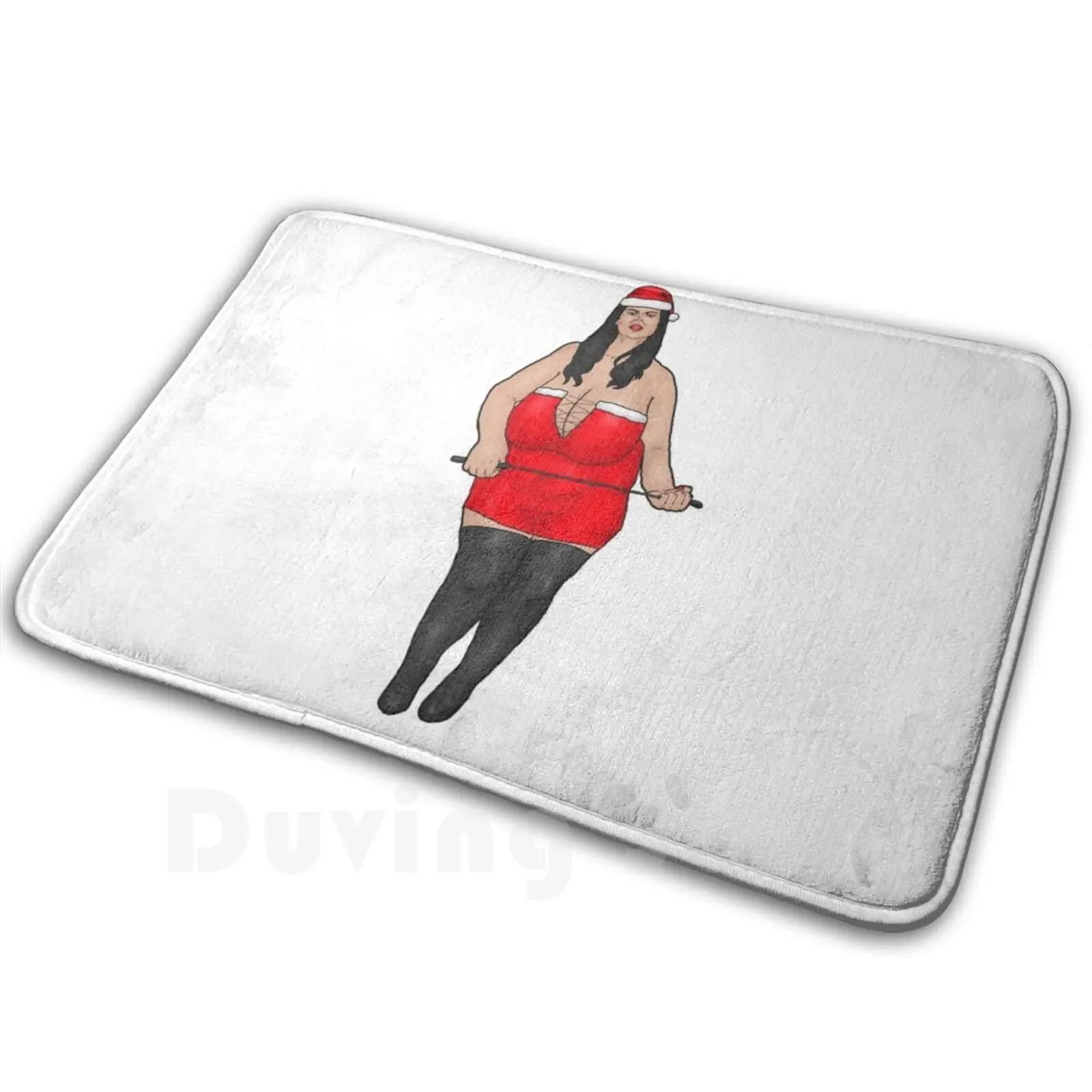

Strict Bbw Christmas Dominatrix With Very Large Breasts Carpet Mat Rug Cushion Soft Up Up Girl Comic Up High Heels