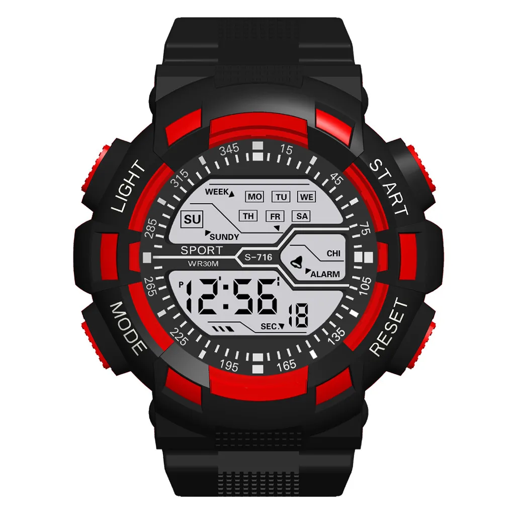 

2020 Men's Electronic Watch Multi Function Sports Fashion Seven Colors Colorful Luminous Electronic Watch montre sport homme WD5