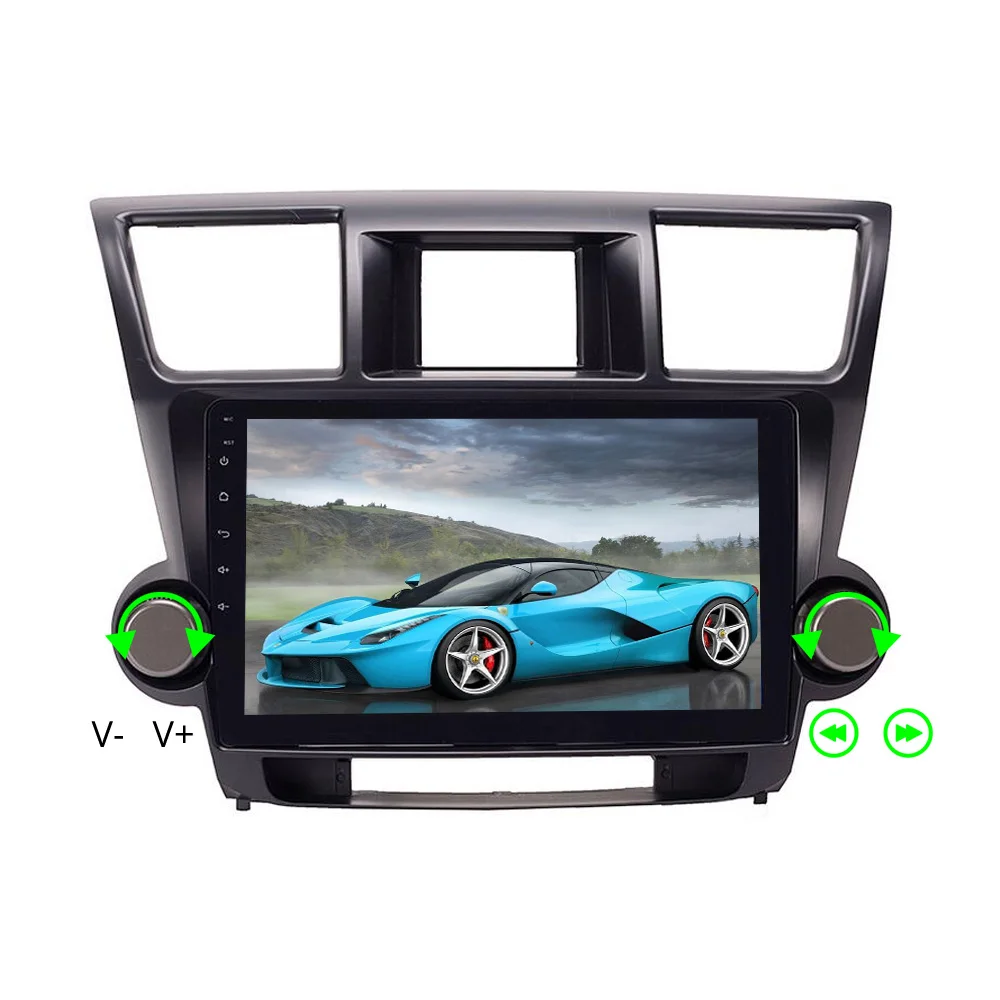 Sinosmart Автомобильный GPS навигатор радио для Toyota Highlander 2009 2019 2.5D IPS/QLED экран 8 ядер DSP