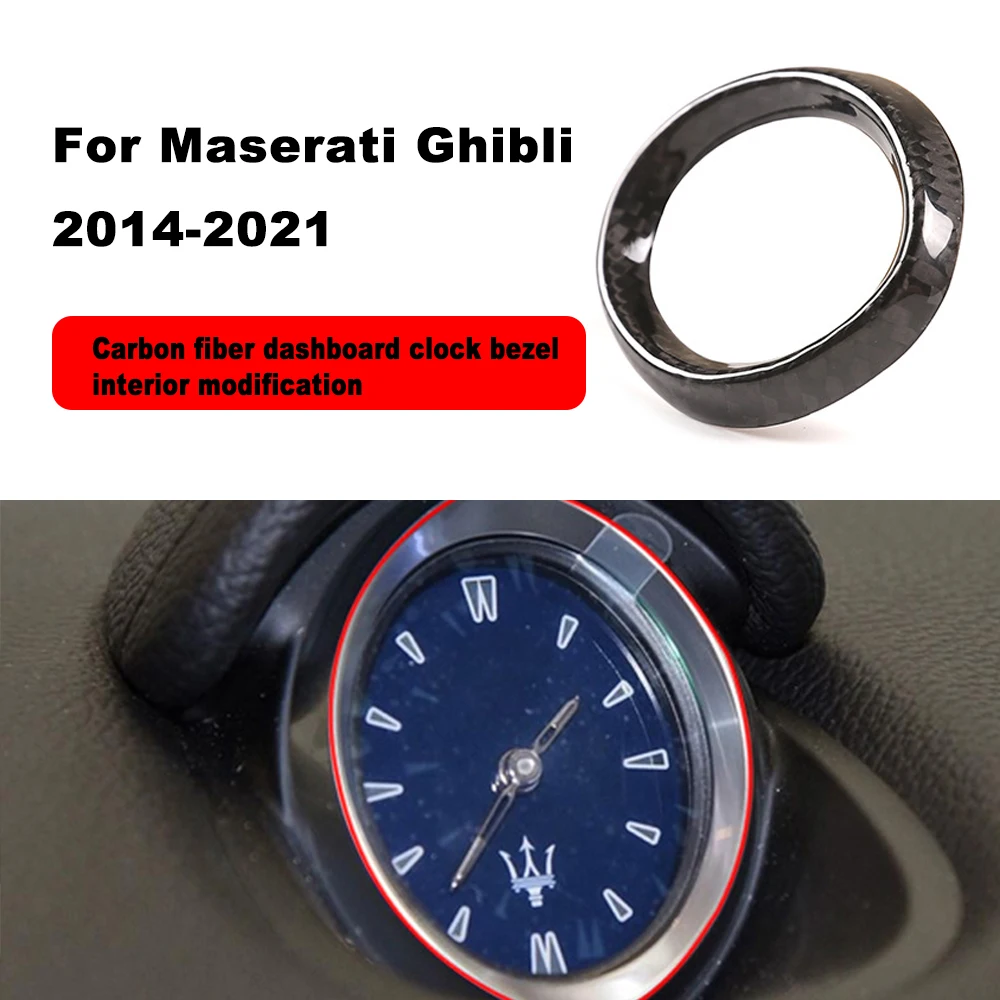 

For Maserati 14-21 Models Ghibli Geberit Modified Real Carbon Fiber Instrument Panel Clock Bezel Car Interior