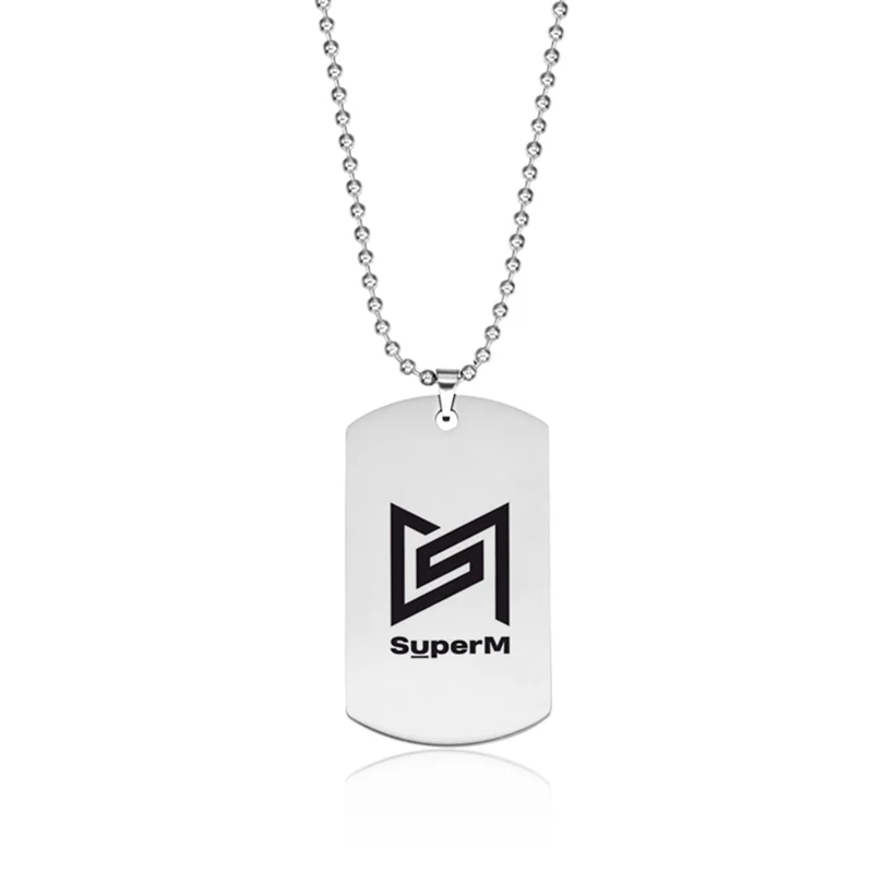 1 Kpop SuperM EXO ожерелье с кулоном, круглая цепочка, ожерелье из нержавеющей стали, подарки для фанатов - Окраска металла: 1