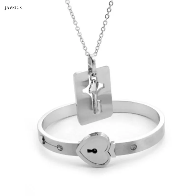 Концентрический замок пара браслетов ожерелье набор для женщин и мужчин