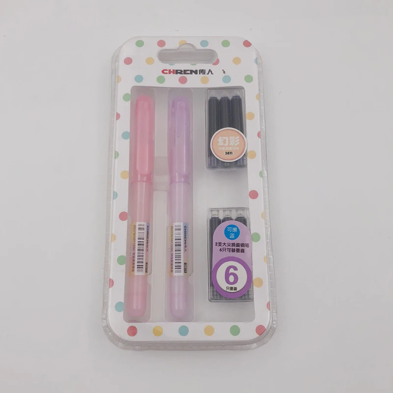 Милый набор перьевых ручек ярких цветов с чернильными ручками роскошные ручки