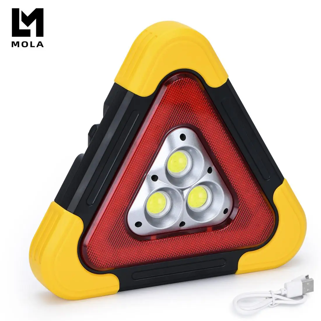 

Portable Triangle Warning Led Floodlight 5 Modes COB LED Car Repairing Work Lamp Multi-function Handle Camping Light Searchlight