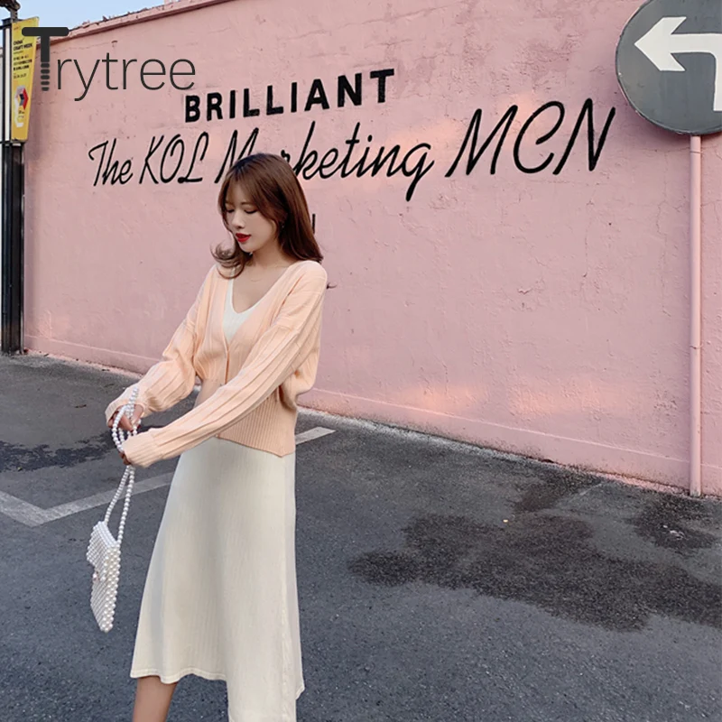 Трикотажное однотонное платье трапеция на бретельках 2 цвета|Женские платья| |