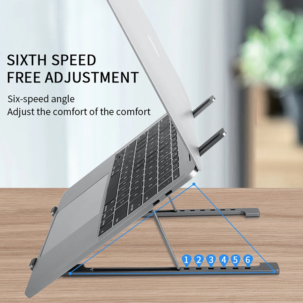aluminum alloy portable laptop stand non slip adjustable desktop laptop holder notebook stand sfor notebook macbook pro air ipad free global shipping