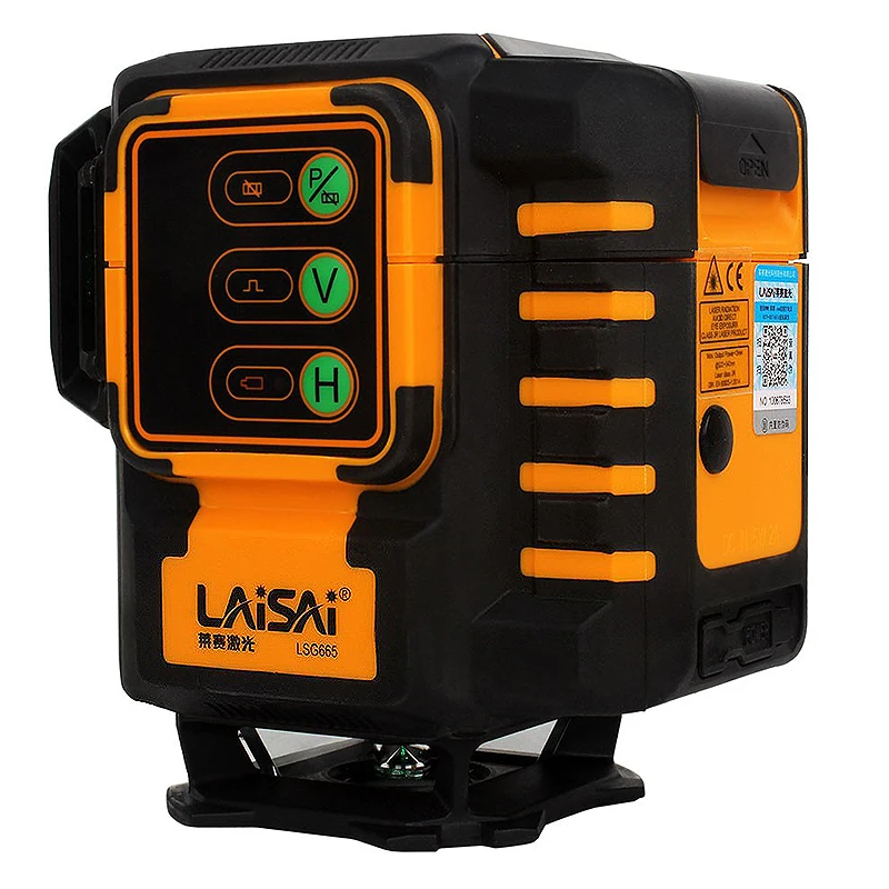 LAISAI 3D 360 градусов 12 линия зеленый лазерный уровень самонивелирующийся горизонтальный и вертикальный Высокая точность высокая яркость