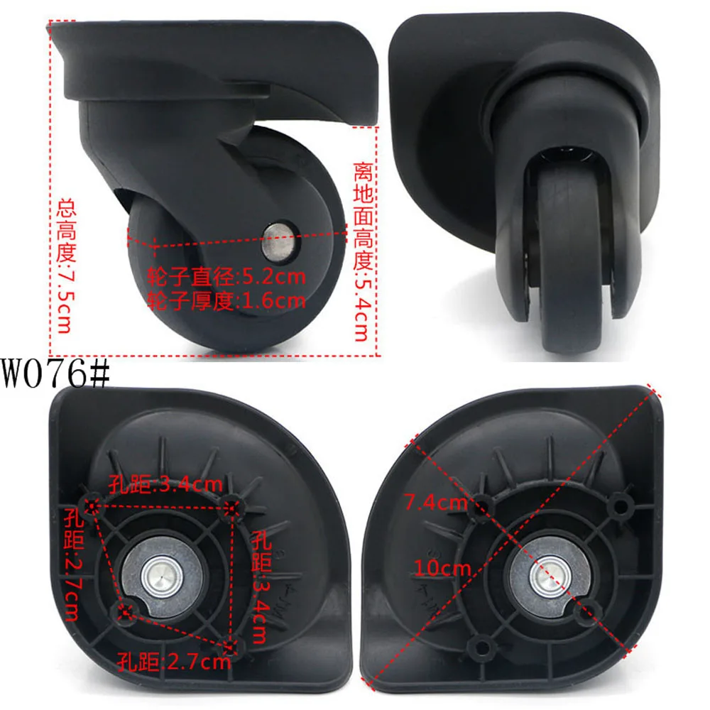 w076 Left Right 2pcs 1 пара GUGULUZA Замена багажного колеса ремонт чемодан сумка Запчасти Спиннер колеса ролики для путешествий таможенная коробка - Цвет: w076 Left Right 2pcs