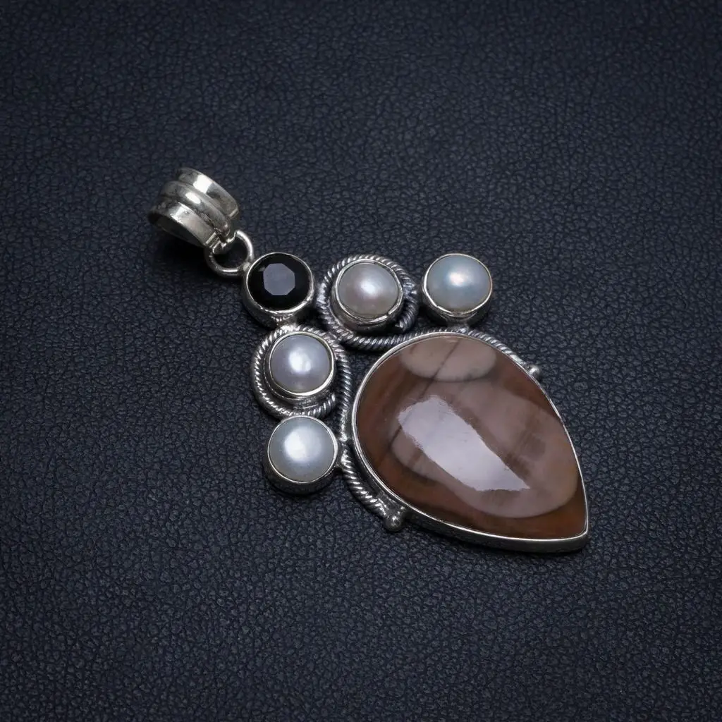 Натуральная императорская яшма речной жемчуг и черный оникс мексиканское