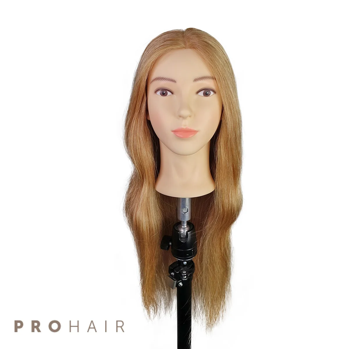 Mannequin-Head 55CM 22'' 100% Human Hair Light Blond Practice Training Head Hairdressing Mannequin Doll Head for Hairdressers