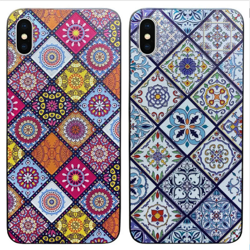

Embossed lattice mobile phone case is suitable for iPhone11 12Pro Max mini XR XS XSMax 8 7 6PluS anti-drop protective back cover