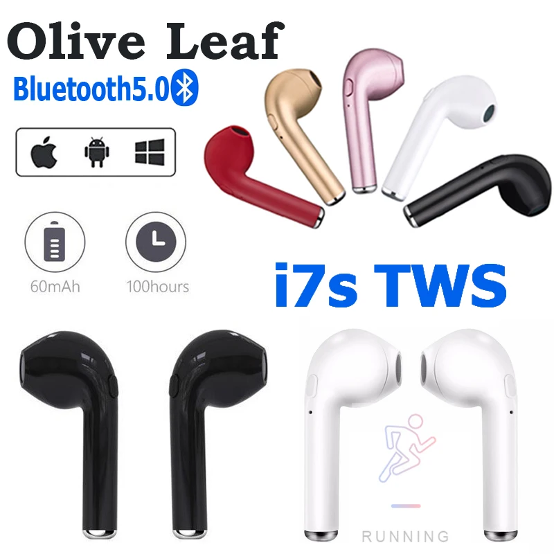 Беспроводные наушники i7s TWS Bluetooth гарнитура мини спортивные вкладыши музыкальные