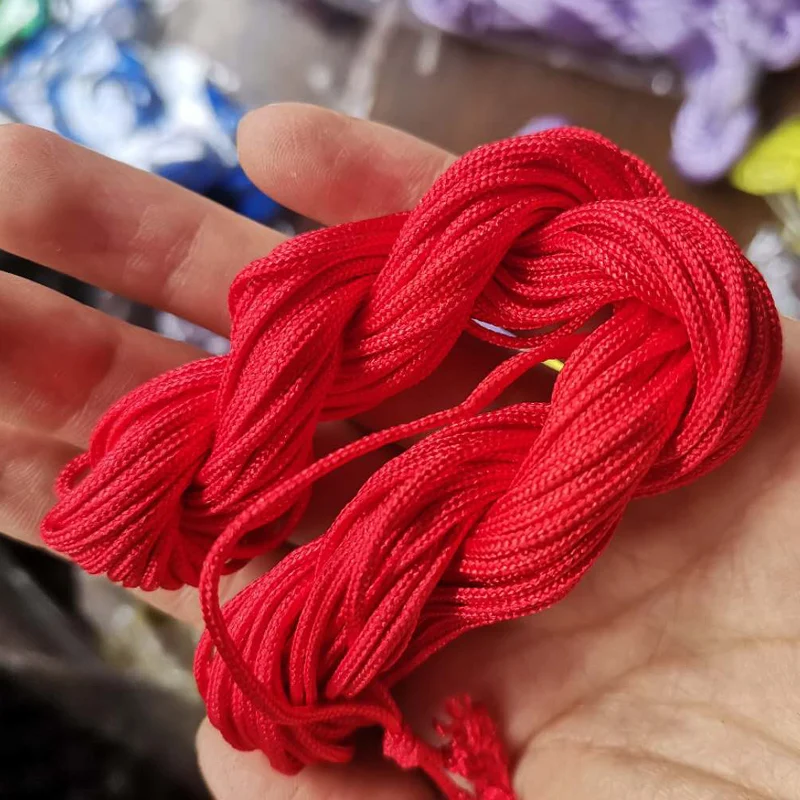 25 м нейлоновый шнур нить китайский узел Макраме Rattail браслет плетеная веревка|nylon