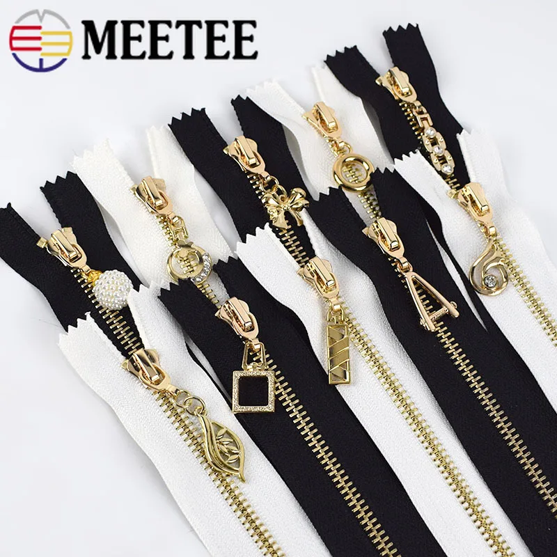 Meetee 10/20 шт. 20 см 5 # металлическая закрывающаяся молния с золотыми зубьями