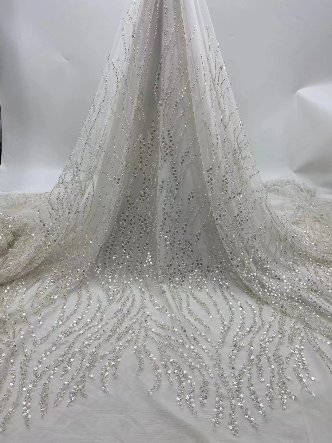 

Bule African Lace Fabric 2021 High Quality Lace with Sequins lace Fabric French Net Nigerian Lace Fabrics for Dress
