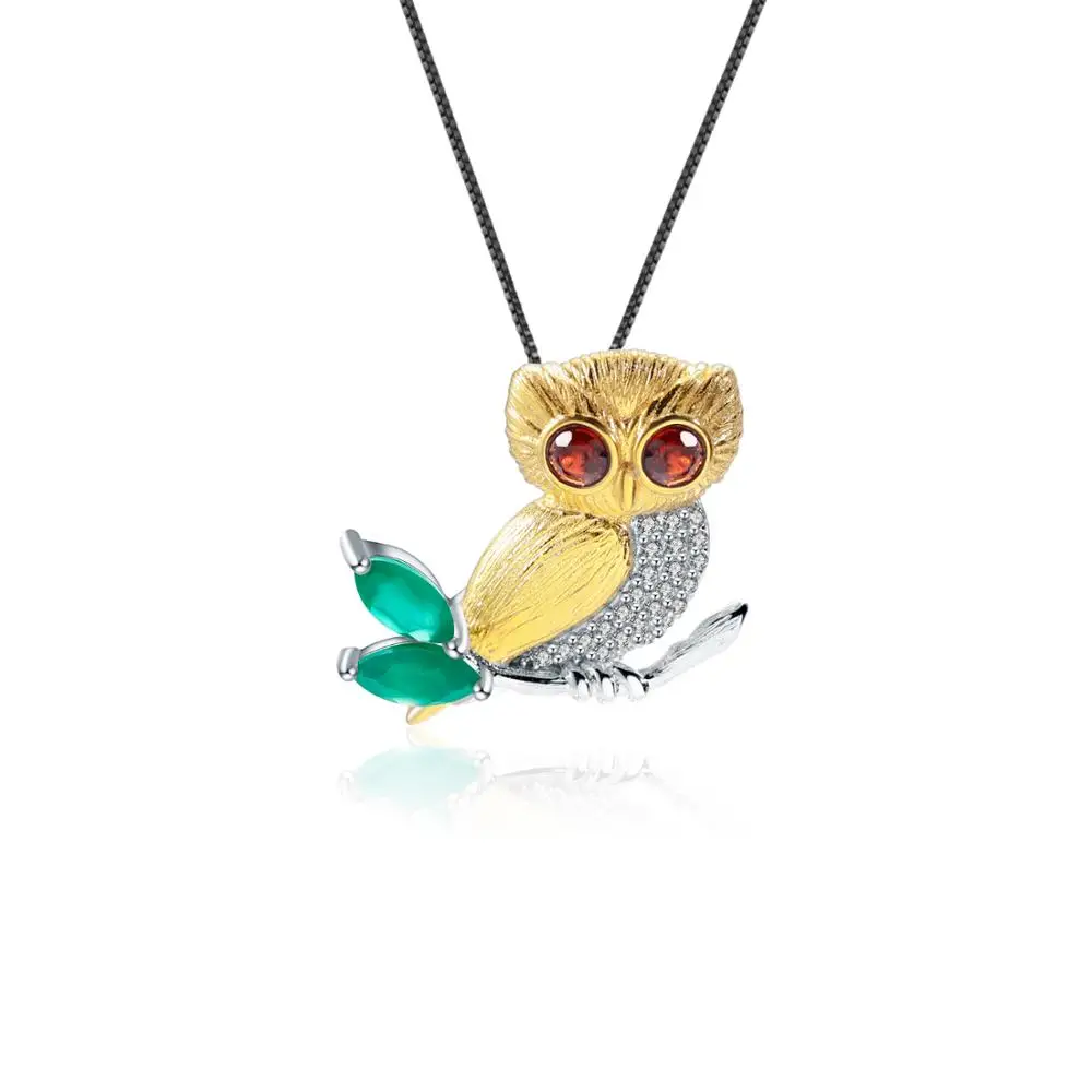 Ожерелье женское из серебра 925 пробы с натуральным гранатом ринолита 0.33Ct |