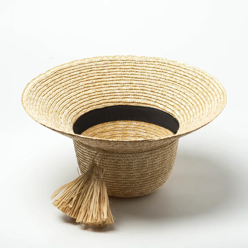 Новая соломенная шляпа-ведро для женщин с кисточками и большими широкими полями