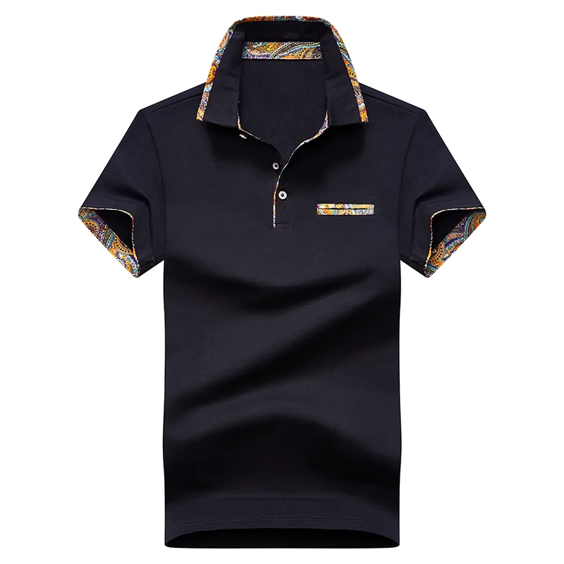 Мужская рубашка поло DARPHINKASA хлопковая с коротким рукавом Повседневная большого