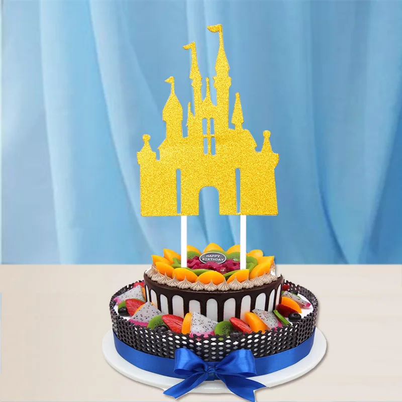 

50pcs Castle Cupcake Cake Toppers Flag For Wedding Christmas Party Aniversary Birthday Baby Shower Baking Event Decorations