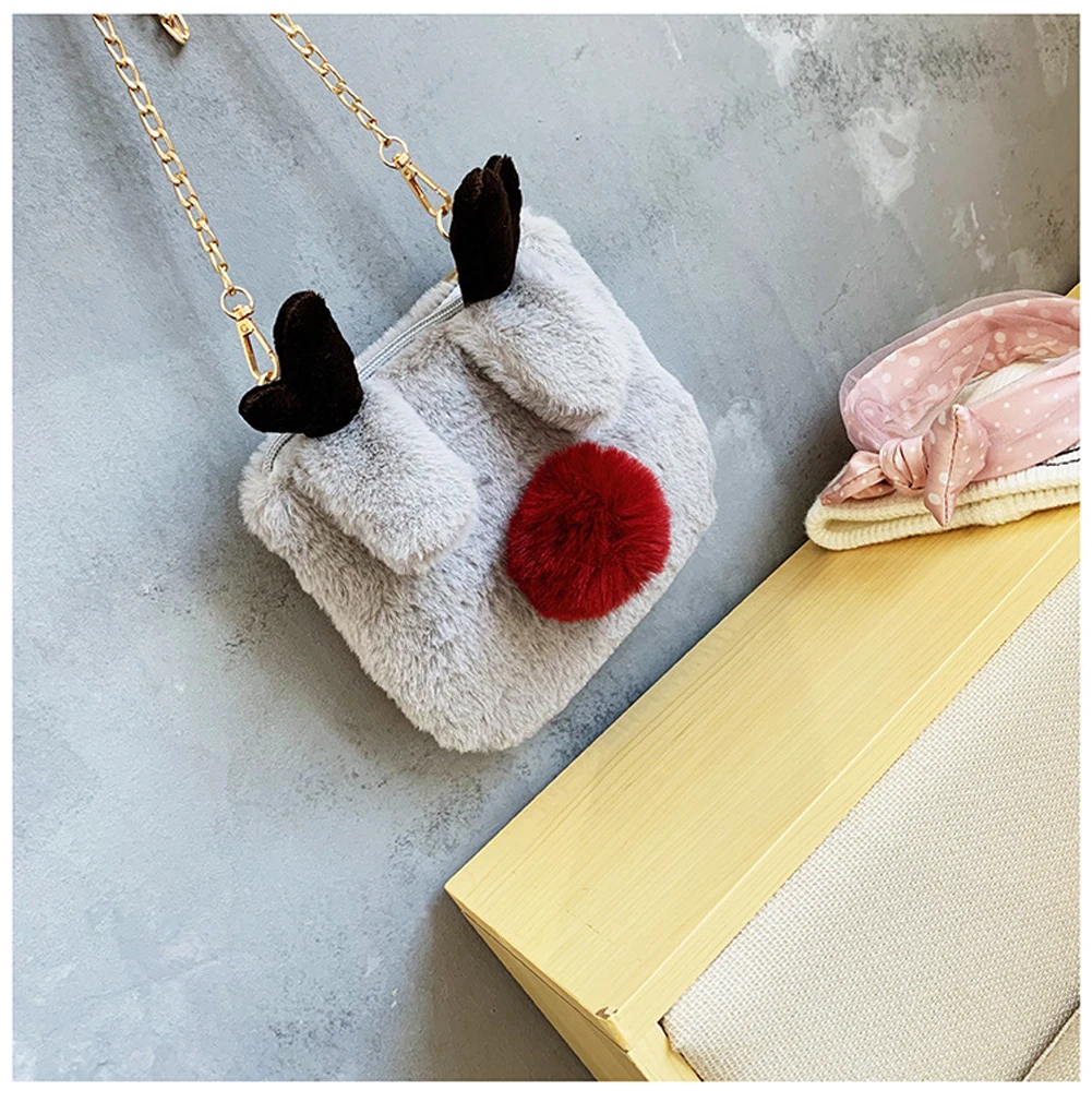 

Hot Baby Kids Girls Toddler Casual Shoulder Crossbody Messenger Handbag Bag Children Mini Cute Plush Ear Bag Wallet