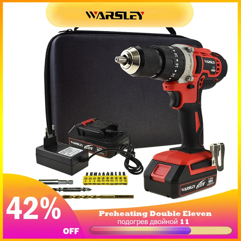Стиль 20 в электрическая отвертка Ударная дрель домашний DIY Электроинструмент литий-ионный аккумулятор электрическая дрель мини аккумуляторная дрель+ тканая сумка