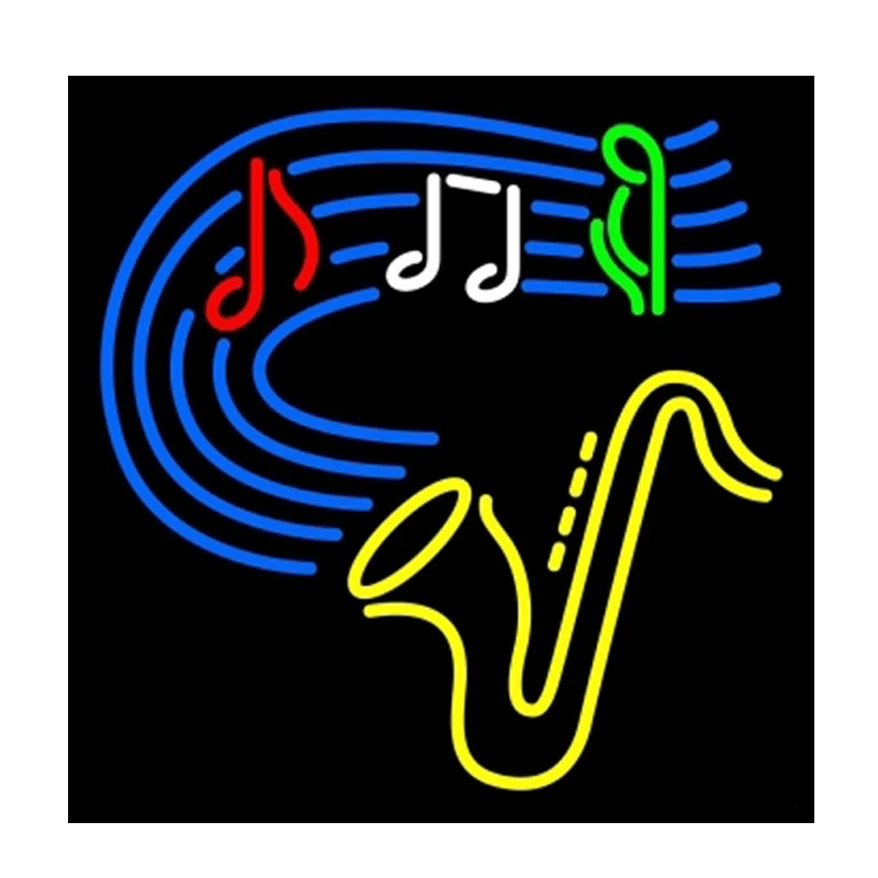 Саксофон музыкальная нота неоновая вывеска сделанная на заказ стеклянная трубка