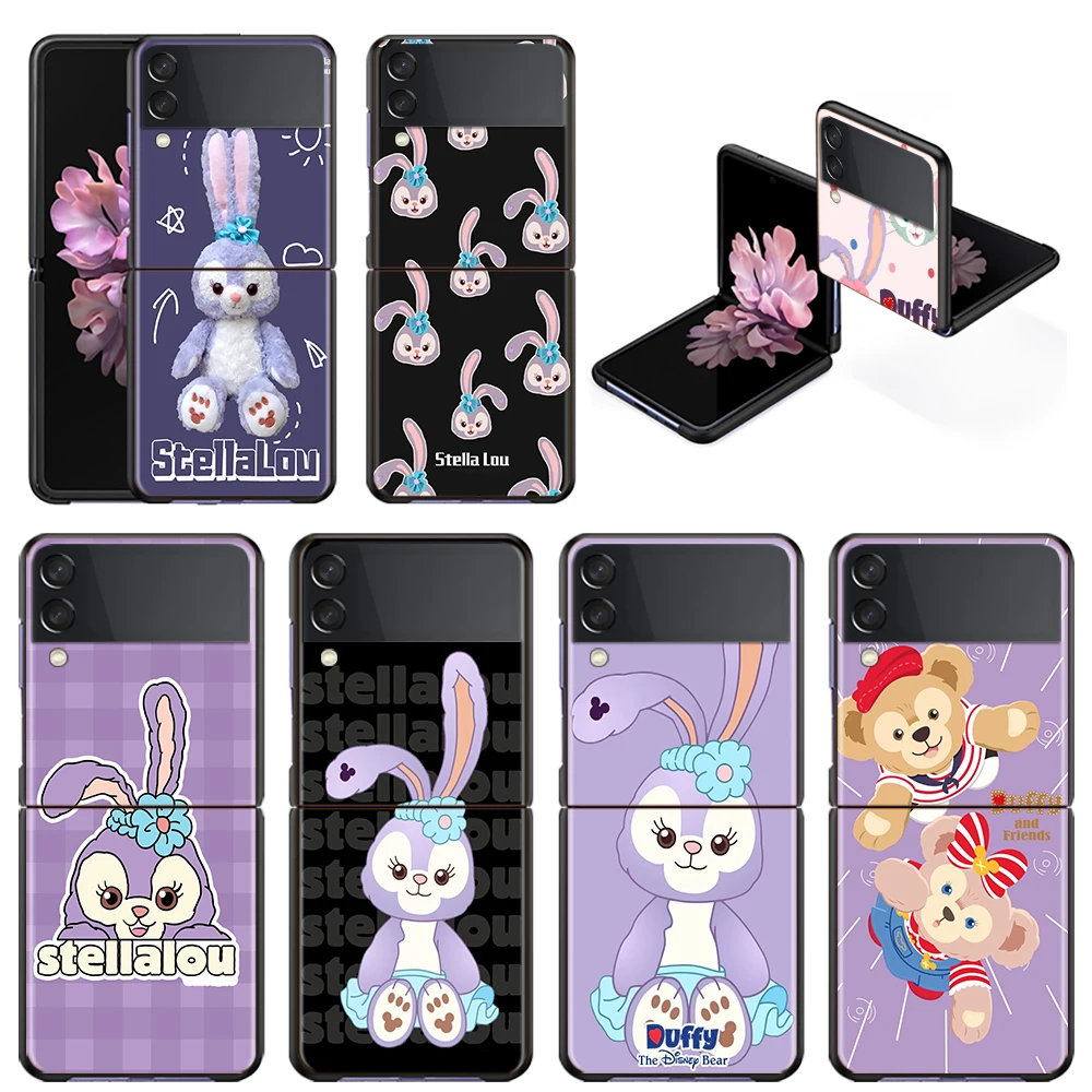 

Stellalou rabbit Shockproof Cover for Samsung Galaxy Z Flip Flip3 5G Black Phone Case Shell Hard Fundas Coque Capa