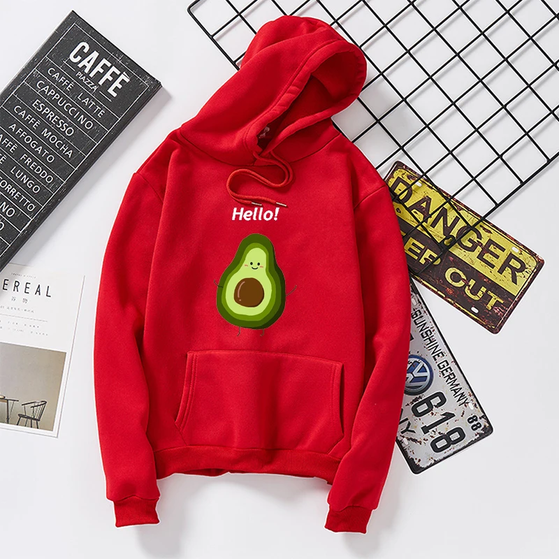 

Harajuku Oversized Streetwear Sweatshirt Sudaderas Hoody Autumn Korean Fashion Avocado Letter Print Long Sleeve Hoodies