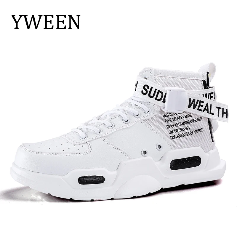 

YWEEN Spring Leather Shoes Men Breathable Casual Shoes Male White Comfortable High-Top Men Sneakers Chaussures Homme Big Size