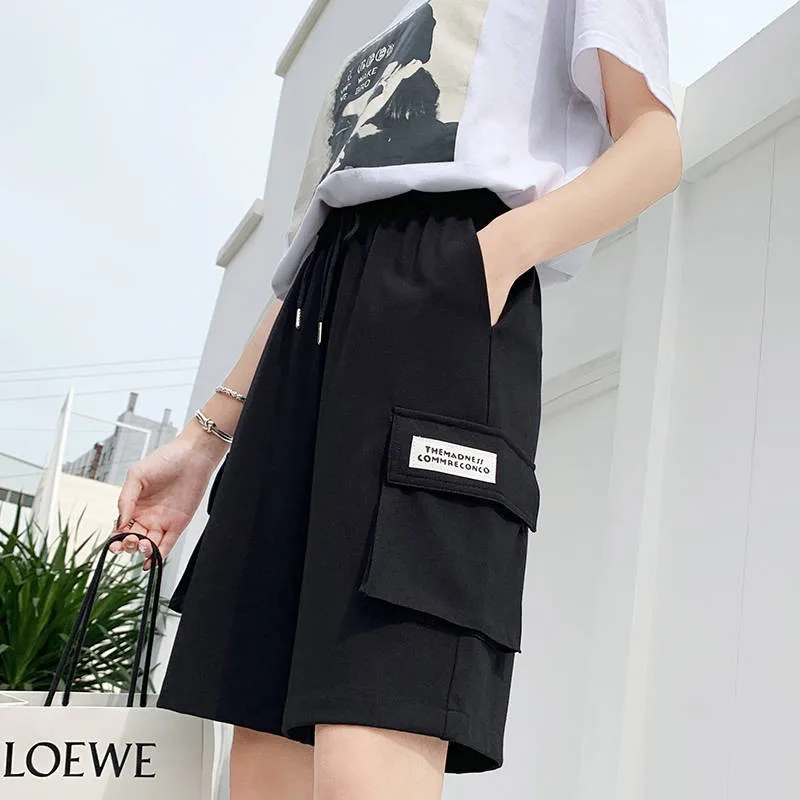 Женские шорты карго летние спортивные с поясом повседневные свободные в стиле