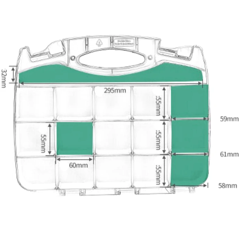 

30 Compartment Double-Sided Storage Bag with Impact-Resistant Polymer and Customizable Removable Plastic Compartment