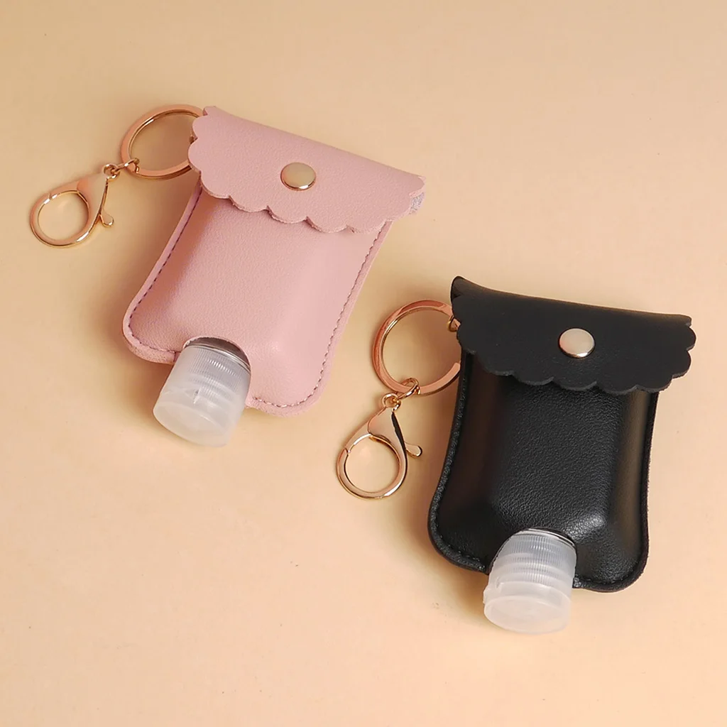 

2 oz. Travel Size Bottle Case with Carabiner Holder Pouch Portable Keychain Waist Bag for Hand Sanitizer Clip on Backpack Purse