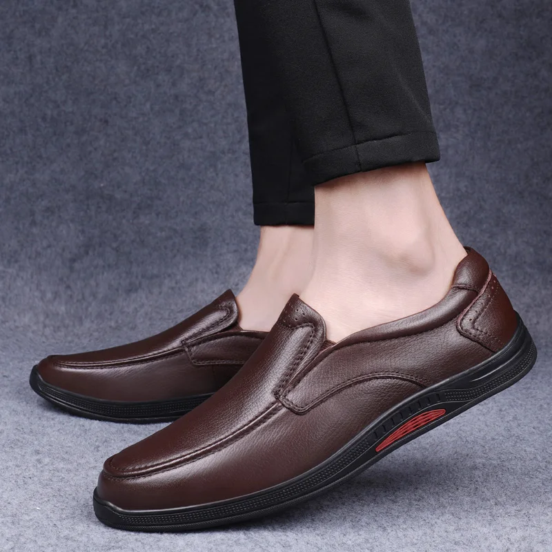 

Fashion Men's Shoes Casual Genuine Leather Cow Loafers Male Waterproof Brown Black Slip On Shoe Man Flats Driving Shoes For Men