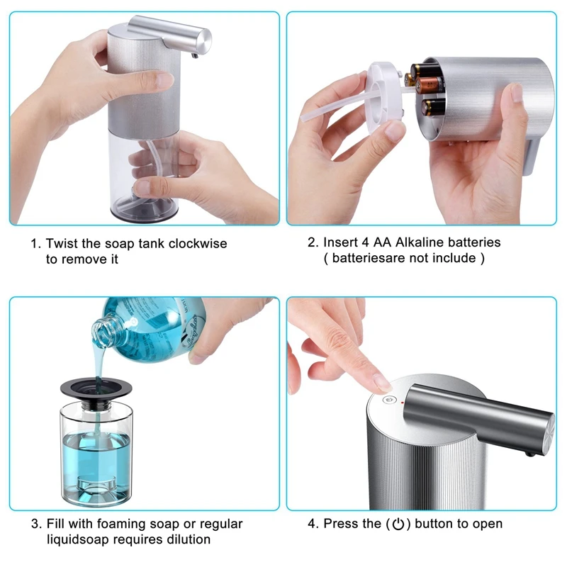 

Automatic Touchless Foam Soap Dispenser Infrared Motion Sensor Liquid Electric Soap Dispenser for Bathroom Office