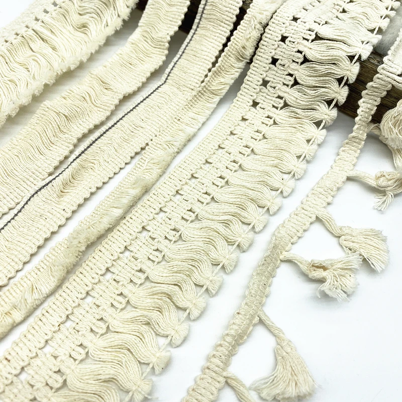 2 ярда хлопковая тесьма Biege лента для шитья кружевная трикотажная ткань
