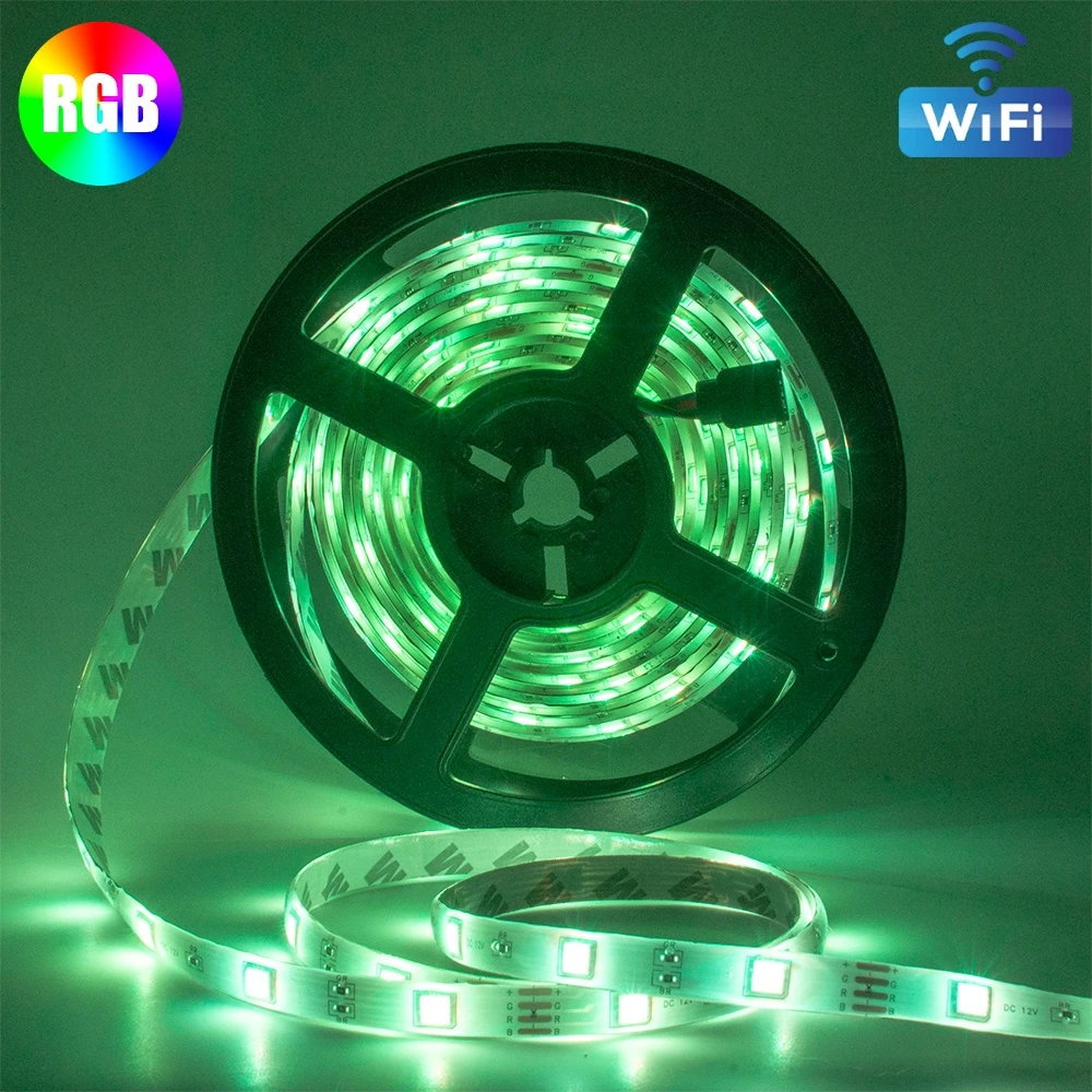 

Светодиодная лента RGB 2835 с поддержкой Bluetooth, водонепроницаемая меняющая цвет Гибкая лента, Диодная вечерние та постоянного тока 12 В 15 м для д...