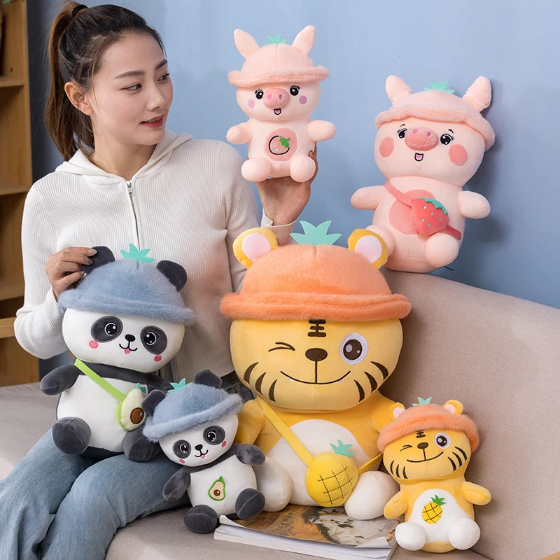 

Kawaii cute plush toy fruit tiger doll doll pillow family car decoration parent-child gift pet baby sleep