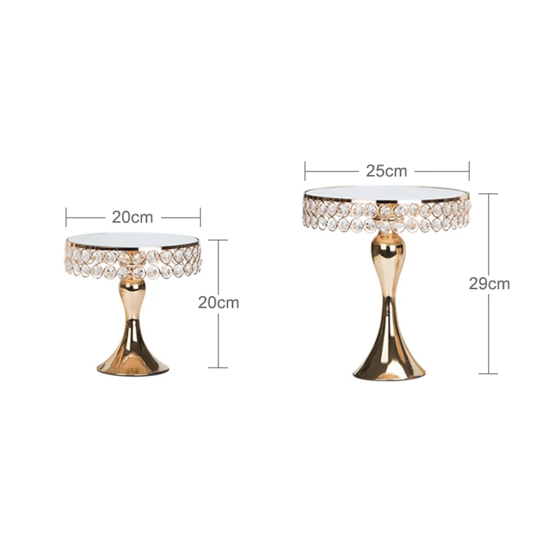 

Crystal Cake Stands Birthday Party Wedding Dessert Table Flower Rack Road Lead Decoration Stand Tray Mirror Surface Decor Tools