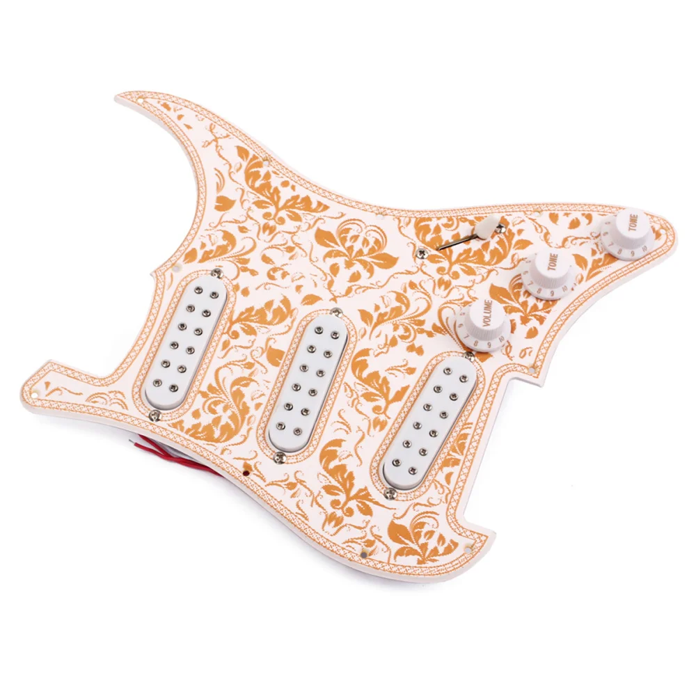 

PVC Flower Patterned Electric Guitar Replacement 12-Screws Pre-wired Pickguard Pickup Guard for Strat