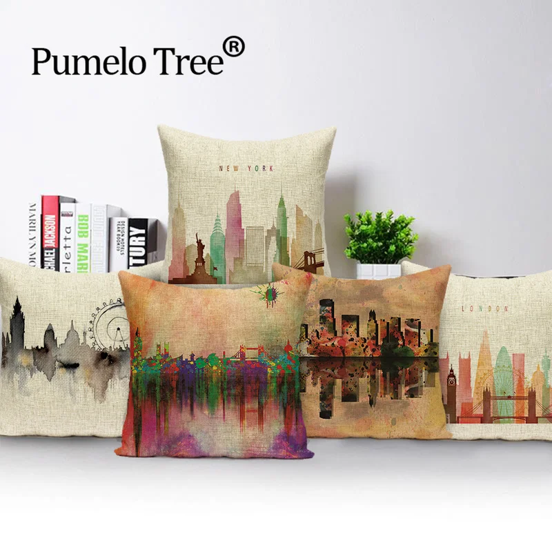 Винтажный чехол для подушки в стиле Парижа Современная Художественная всемирно