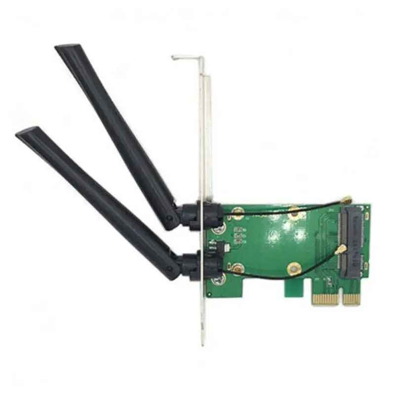 Wireless Wifi network card Mini PCIE to PCI-E 1X desktop + adapter accessories 2 computer antennas parts E7Z9 | Компьютеры и офис